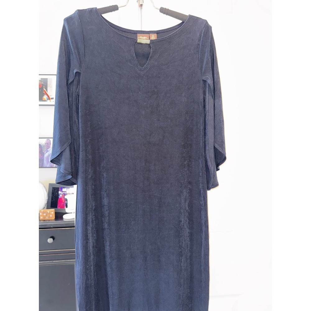 Travelers by Chico's Black Dress Size 0 Gold Accent Party Cocktail Career - Picture 2 of 11